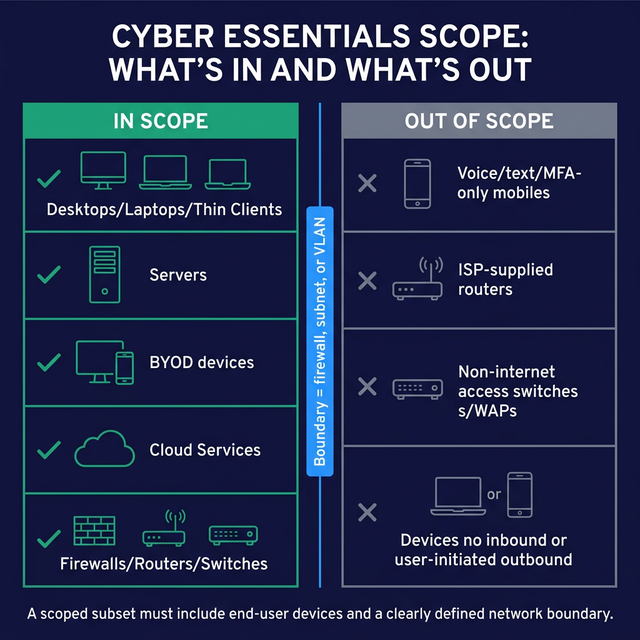 Cyber Essentials scope - what's in and what's out