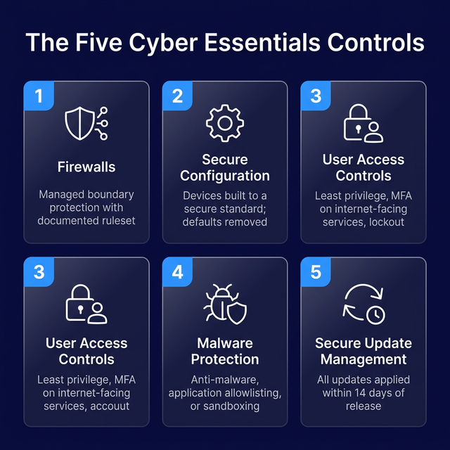 The five Cyber Essentials controls